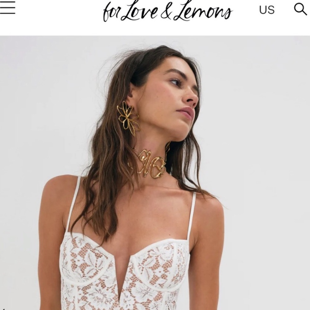 New For Love & Lemons Boho Floral Cutout Statement Earrings - Picture 14 of 15